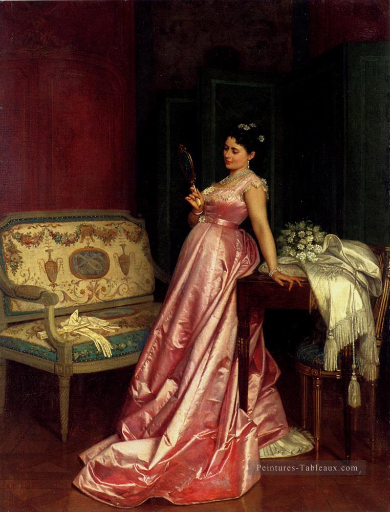 La femme Admirative Glance Auguste Toulmouche Peintures à l'huile